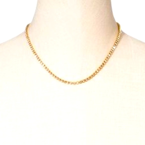BaubleBar NWT Crystal Baguette Collar Necklace - Gold - Picture 1 of 9